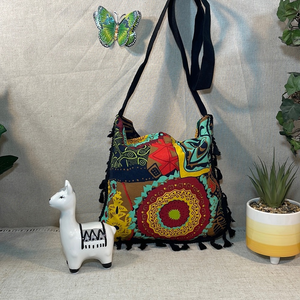 Hand Crafted Fabric Crossbody Bag